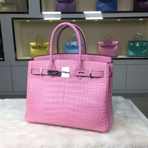 mini pink hermes bag|hermes pink crocodile birkin bag.